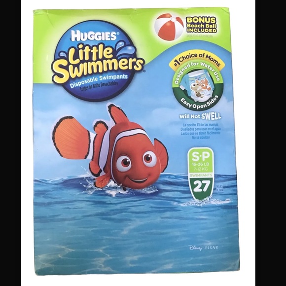 HUGGIES LITTLE SWIMMERS DISP. SWIMPANTS W/BONUS BEACH BALL NEW! - Picture 2 of 4